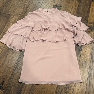 English Factory Blush Layered Ruffle Blouse